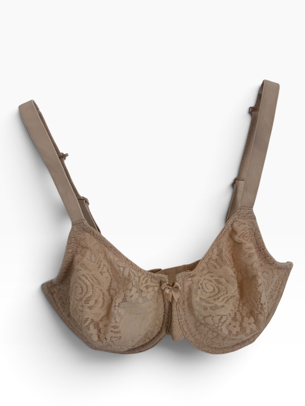Wacoal 851205 Halo Lace Underwire Bra Beige Size 32DDD w/J-hook Back Closure - Picture 2 of 9